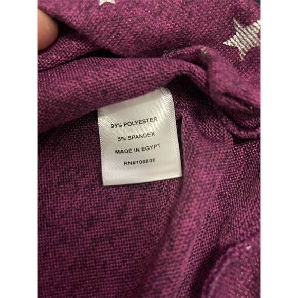 Emily Daniels Women's XL Purple Long Sleeve Star Print Pullover Crew Neck - Picture 7 of 9